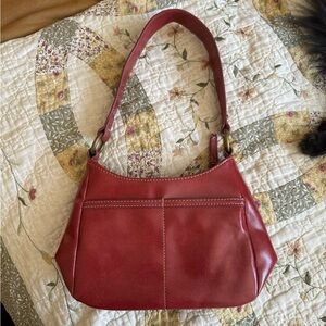 Mini Red Leather Shoulder Bag